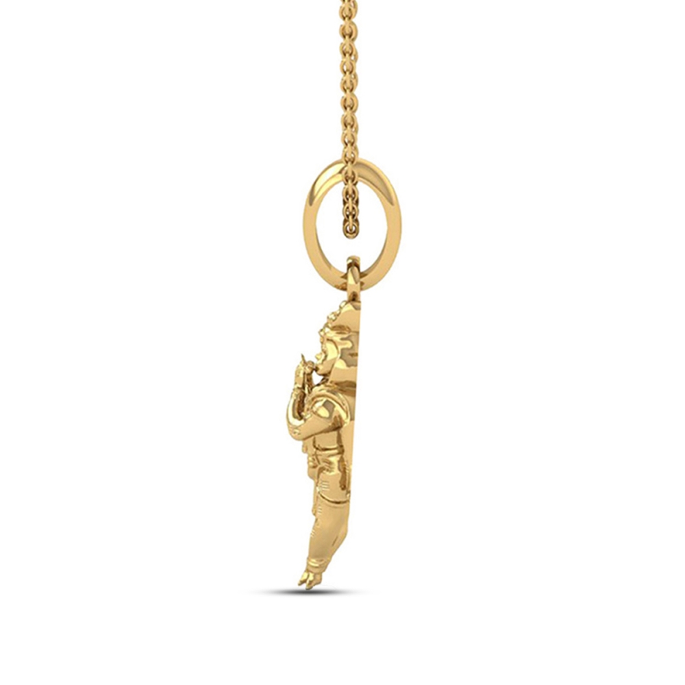 24K-5.2GM Yellow Gold Lord Krishna Locket Pendant For Men and Women.