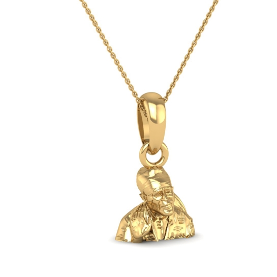 18K-1.6GM Yellow Gold Lord Sai Baba Locket Pendant For Men and Women