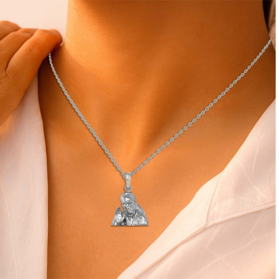 24K-2.2GM Yellow Gold Lord Sai Baba Locket Pendant For Men and Women