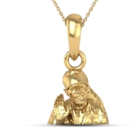 24K-5.2GM Yellow Gold Lord Sai Baba Locket Pendant For Men and Women