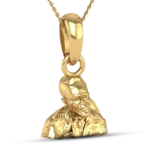 18K-5.2GM Yellow Gold Lord Sai Baba Locket Pendant For Men and Women