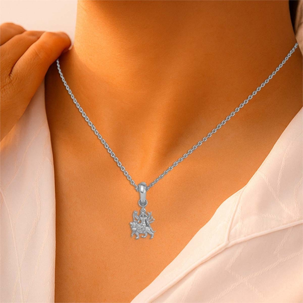 24K-2GM Yellow Gold Lord Mata Rani Locket Pendant For Men and Women