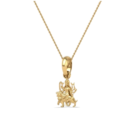 24K-2GM Yellow Gold Lord Mata Rani Locket Pendant For Men and Women