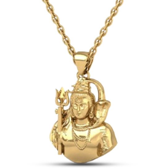 24K -3.2GM Yellow Gold Lord Shiv Locket Pendant For Men and Women