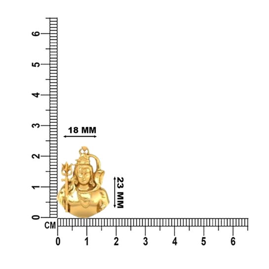 24K -3.2GM Yellow Gold Lord Shiv Locket Pendant For Men and Women