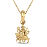 24K-3.2GM Yellow Gold Lord Mata Rani Locket Pendant For Men and Women