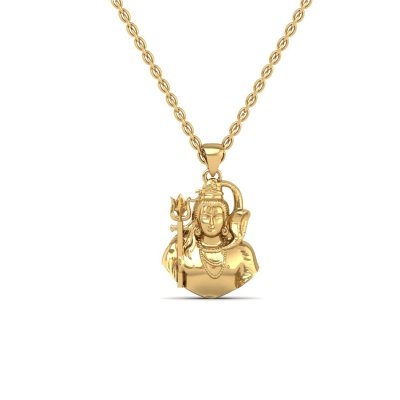18k-1.6GM Yellow Gold Lord Shiv Locket Pendant For Men and Women