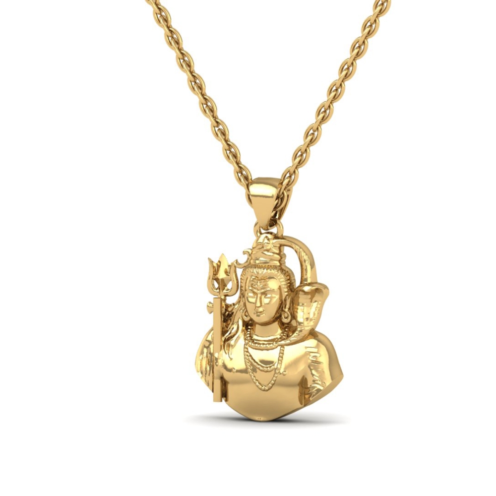 22k-1.6GM Yellow Gold Lord Shiv Locket Pendant For Men and Women