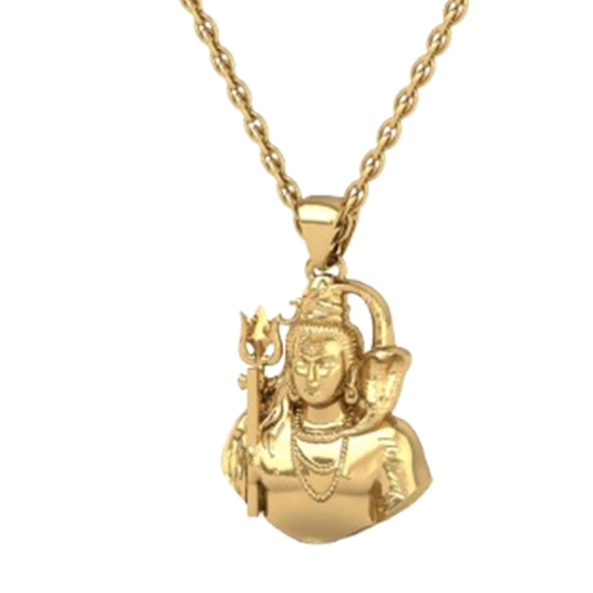 24K-2.2GM Yellow Gold Lord Shiv Locket Pendant For Men and Women