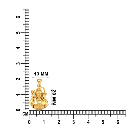 24K-2.2GM Yellow Gold Lord Shiv Locket Pendant For Men and Women