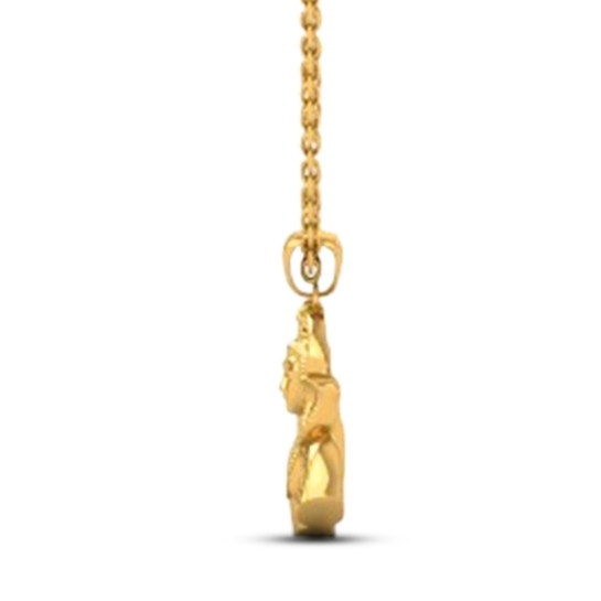 18K-5.2GM Yellow Gold Lord Shiv Locket Pendant For Men and Women