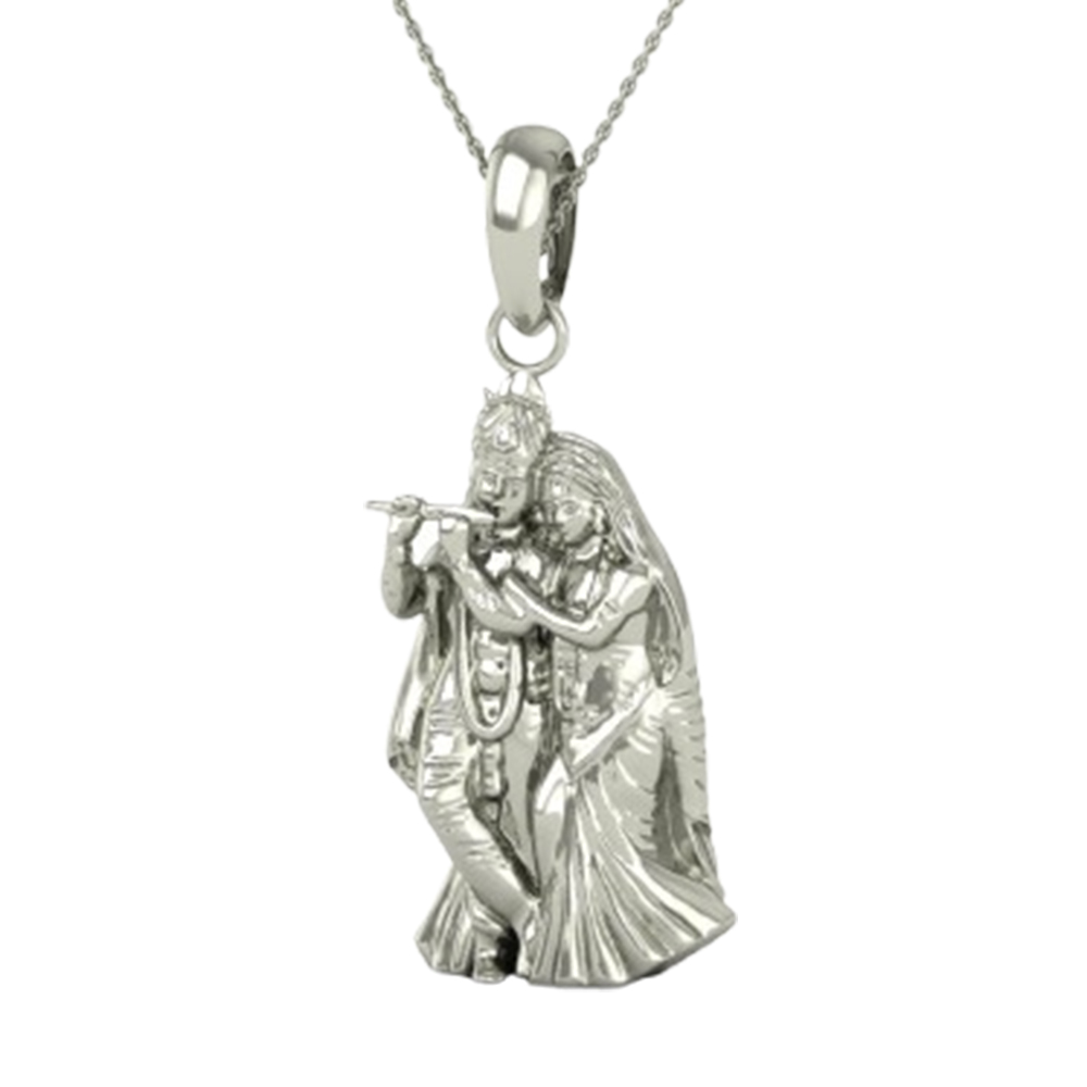 24K-3.2GM Yellow Gold Lord Radhe Krishna Locket Pendant For Men and Women