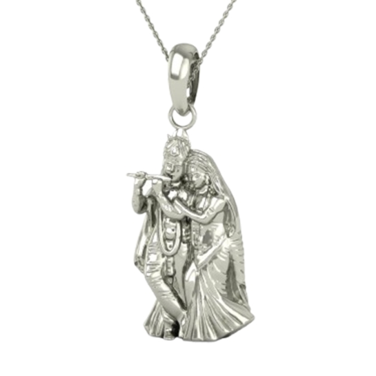 24K-3.2GM Yellow Gold Lord Radhe Krishna Locket Pendant For Men and Women