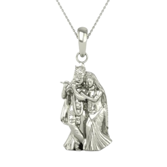 24K-3.2GM Yellow Gold Lord Radhe Krishna Locket Pendant For Men and Women