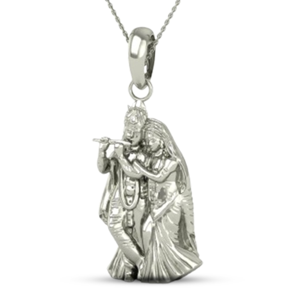 18K-2.2GM Yellow Gold Radhe Krishna Locket Pendant for Men and Women