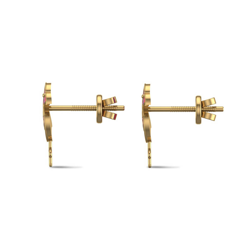 Flamingo Fun Gold Earrings