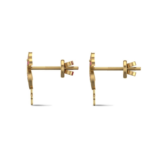 Flamingo Fun Gold Earrings