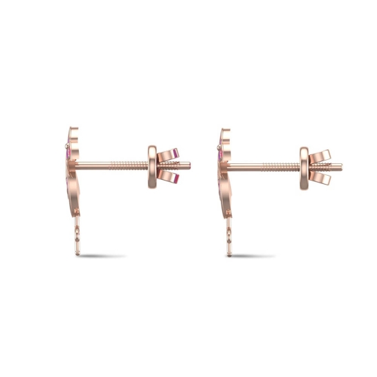 Flamingo Fun Gold Earrings