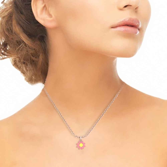 Rosy Bloom Gold Pendant