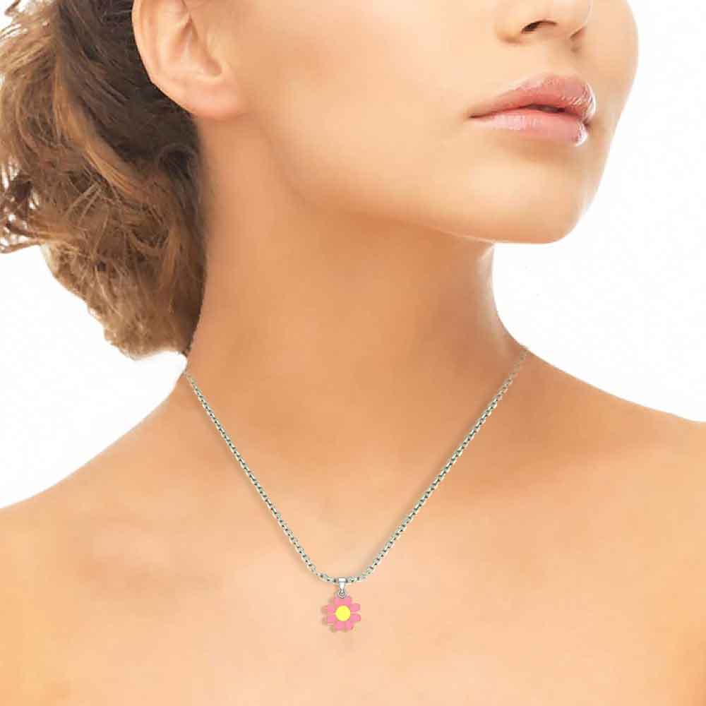 Rosy Bloom Gold Pendant