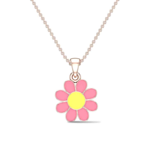 Rosy Bloom Gold Pendant
