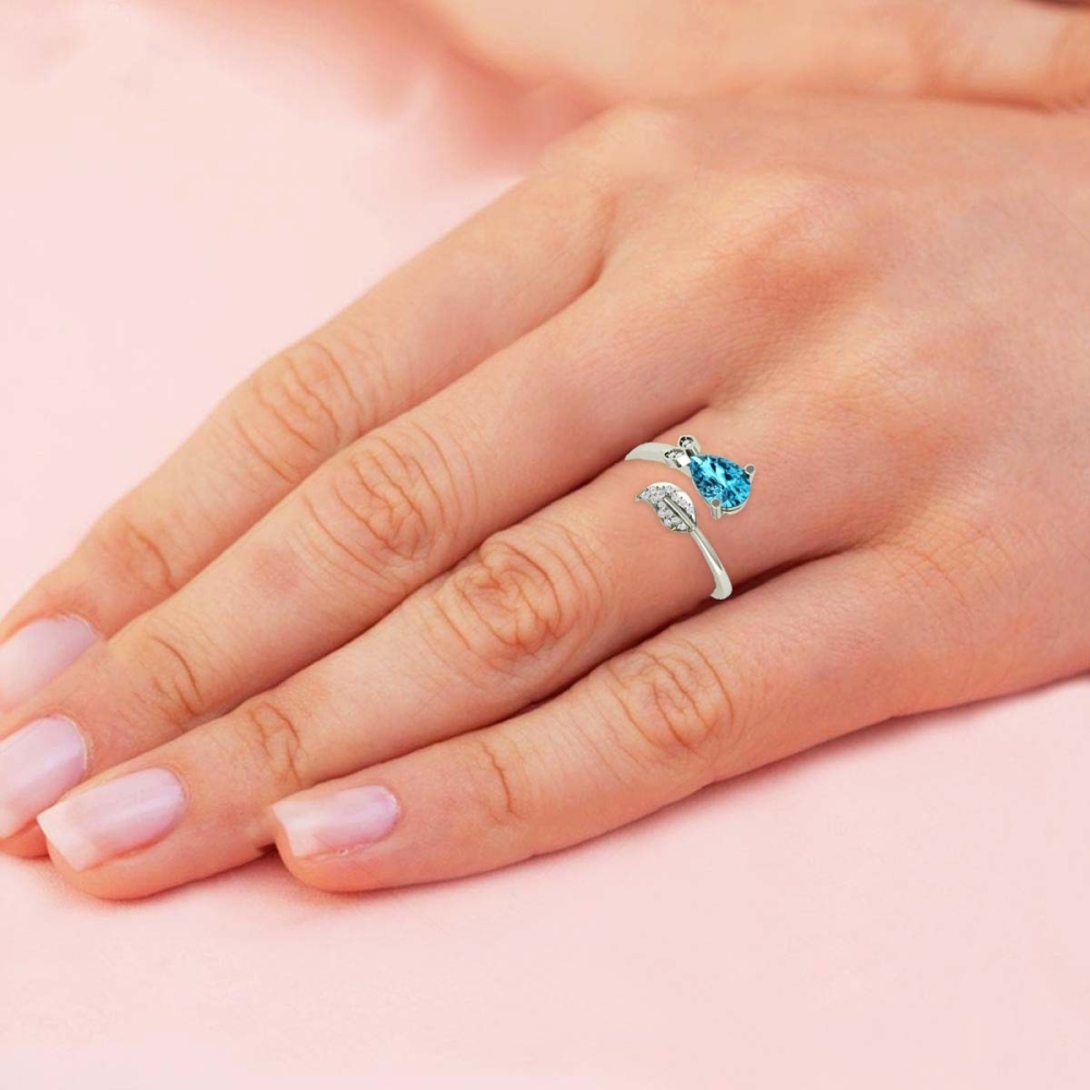 Golden Leaf Topaz Ring