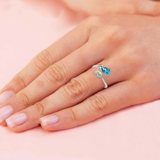 Golden Leaf Topaz Ring