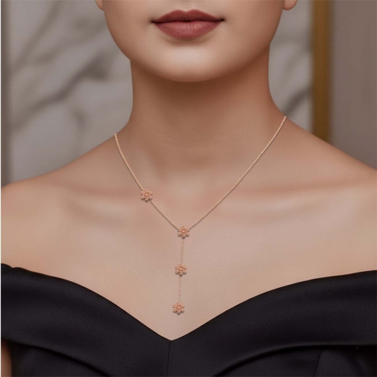 Golden Blossom Y-Necklace For Women's 