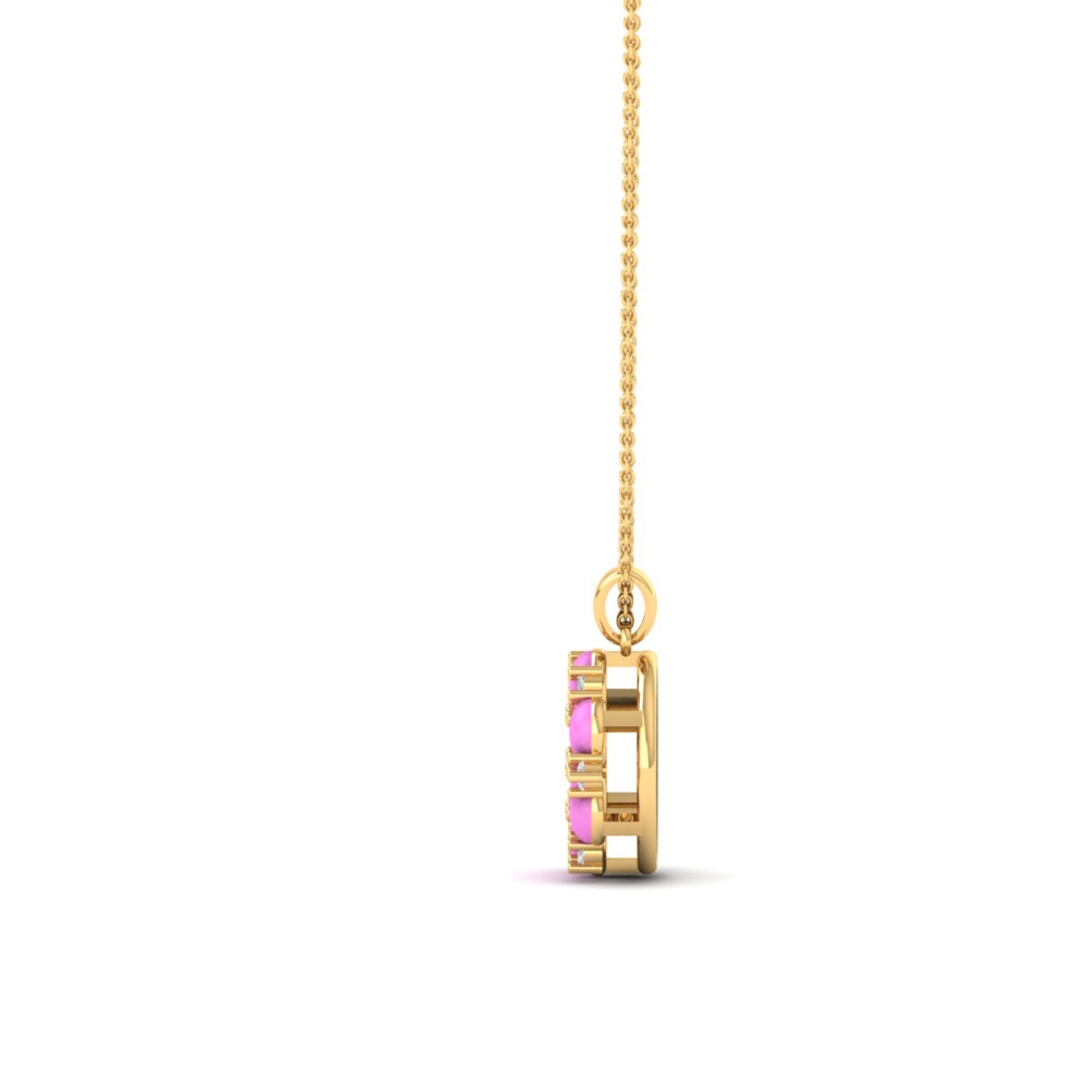 Pink Bloom Circle Necklace