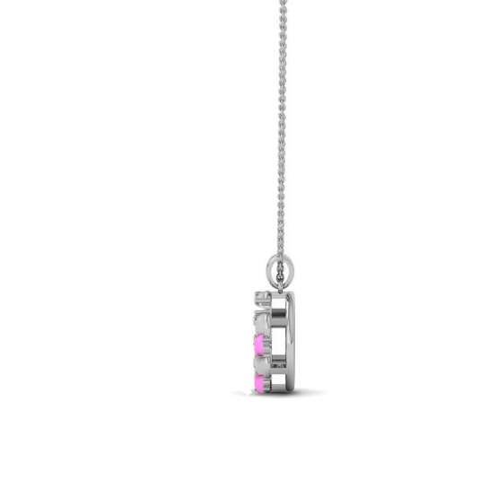 Pink Bloom Circle Necklace