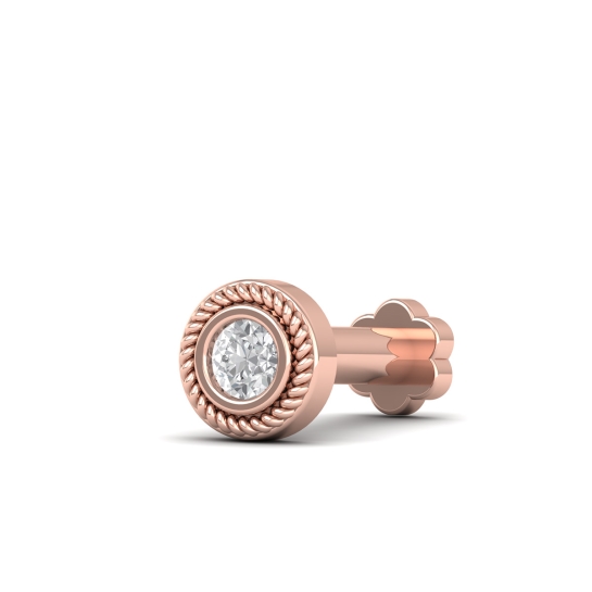 Golden Rope Diamond Stud For Men's