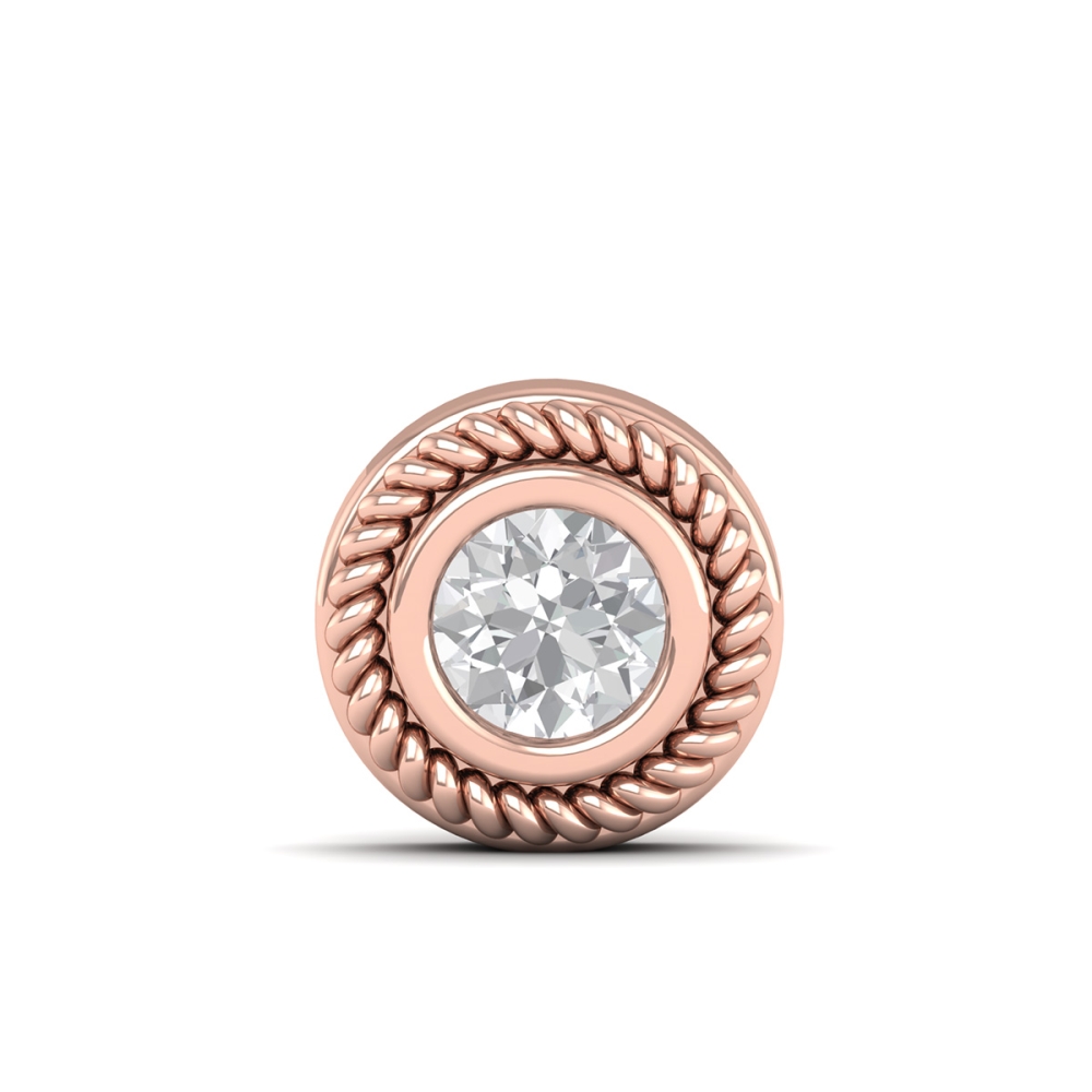 Golden Rope Diamond Stud For Men's