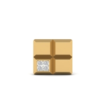 Golden Square Diamond Earrings For Men's