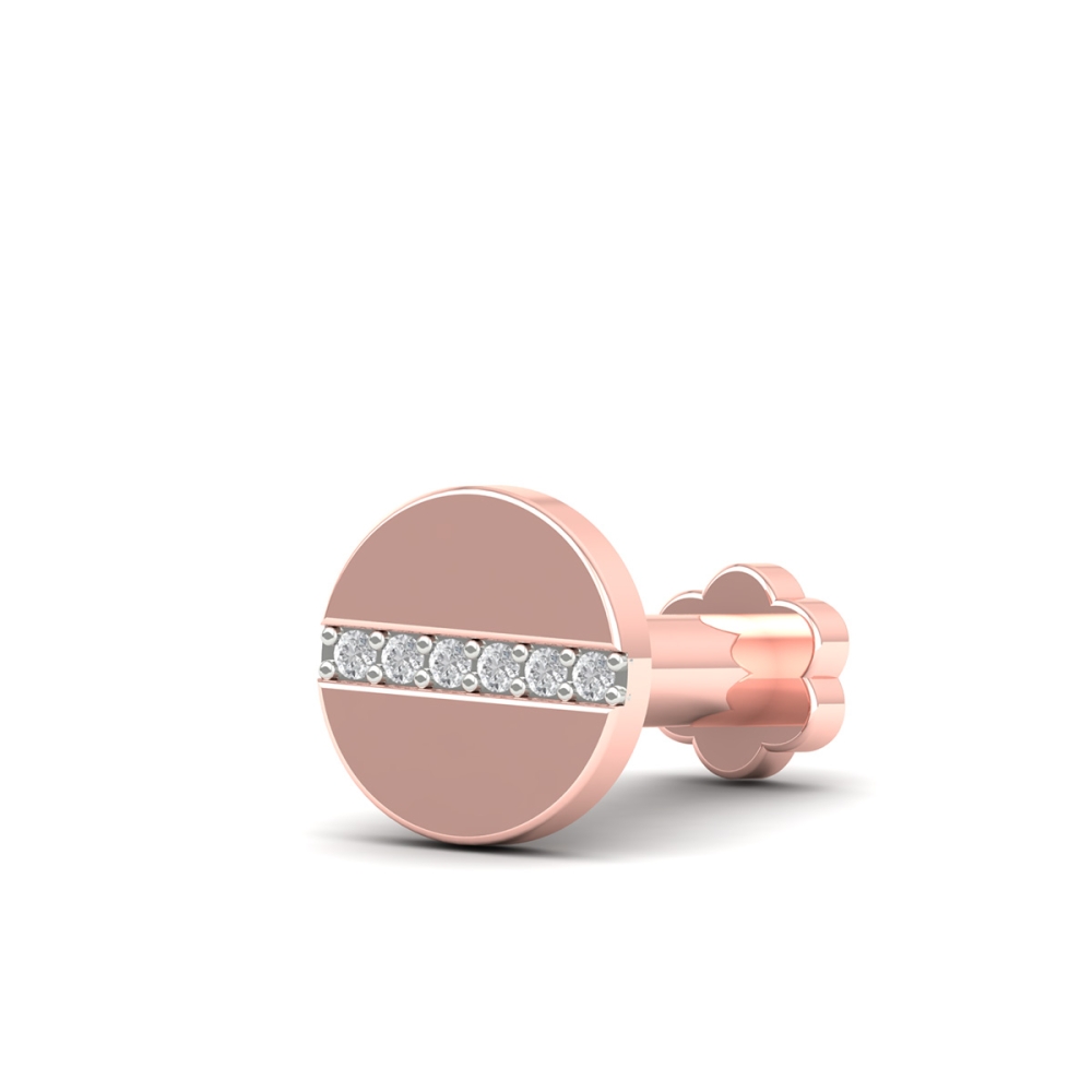 Golden Stripe Diamond Earrings For Men's