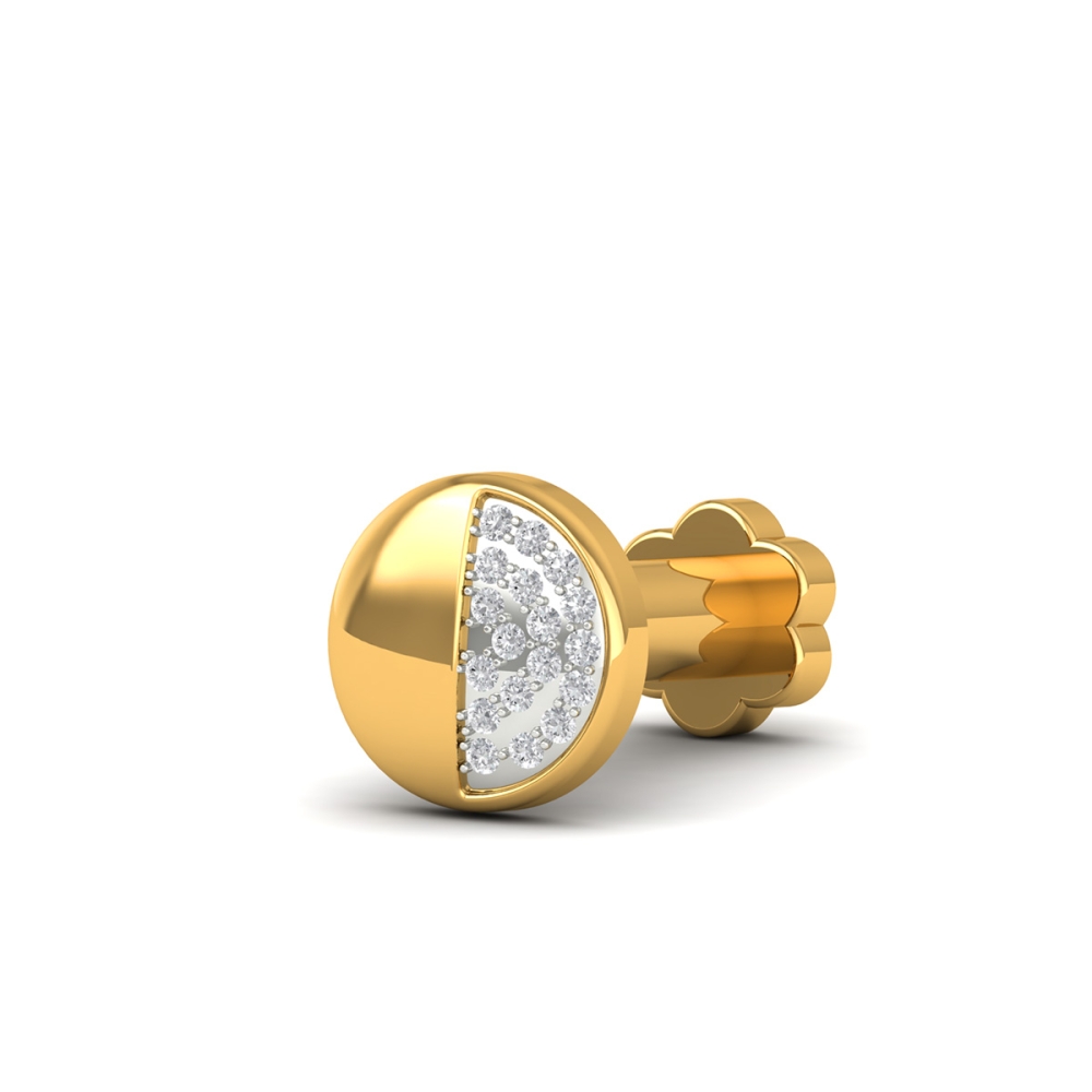 Half-Moon Diamond Stud For Men's