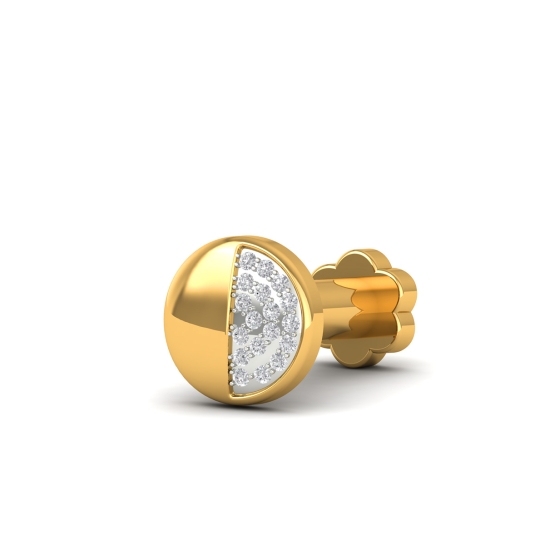 Half-Moon Diamond Stud For Men's