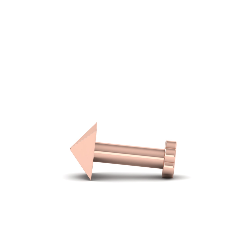 Golden Pyramid Nose Pin For Women