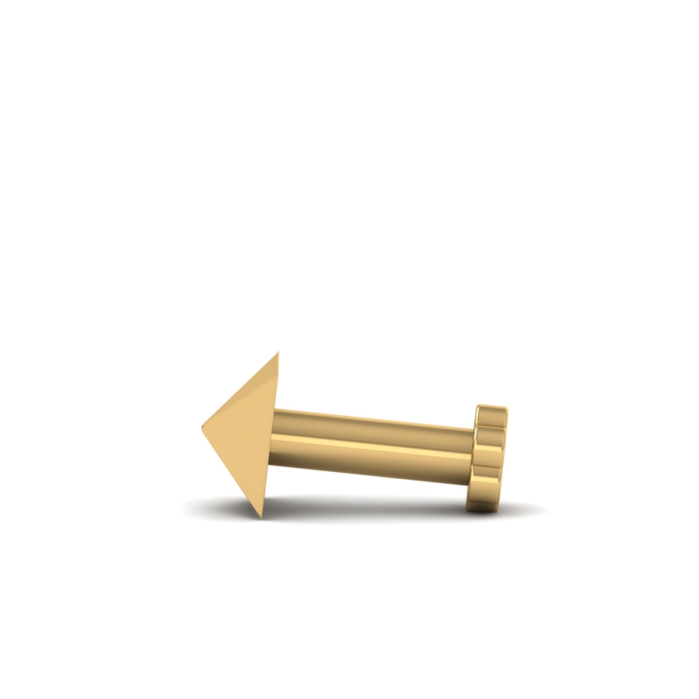 Golden Pyramid Nose Pin For Women