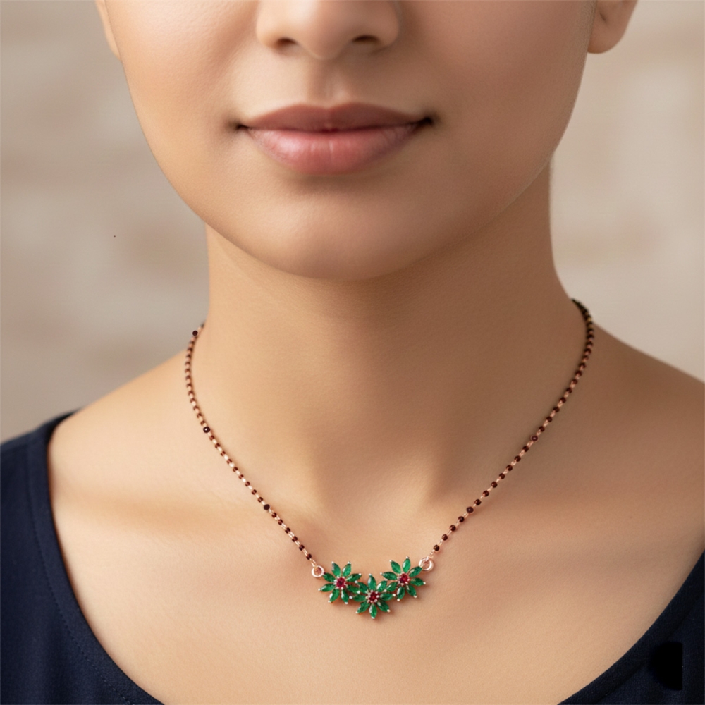 Emerald Blossom Mangalsutra-1