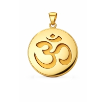 Reena OM yellow gold coin Pendant For Men and Women  