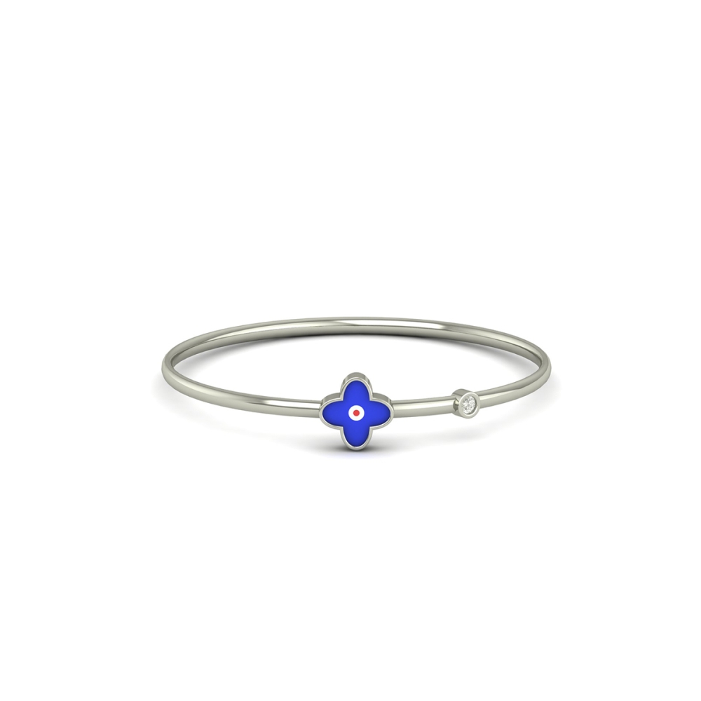 Pushpanjali Blue Charm Diamond Bangle 