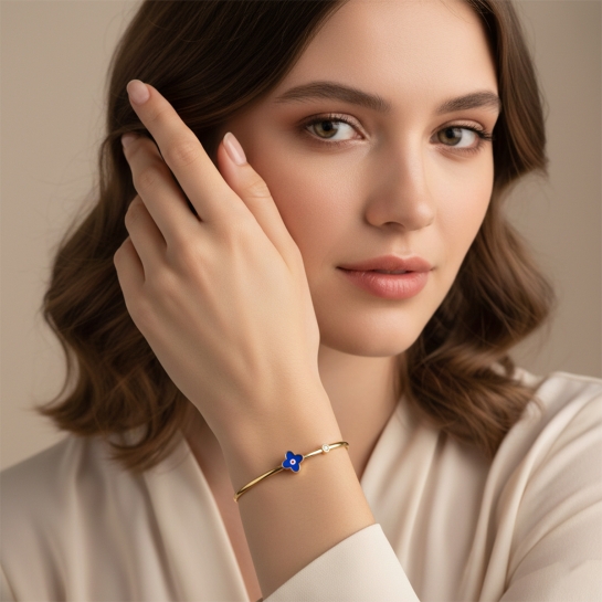 Pushpanjali Blue Charm Diamond Bangle 