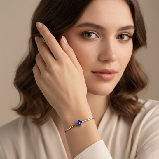 Pushpanjali Blue Charm Diamond Bangle 