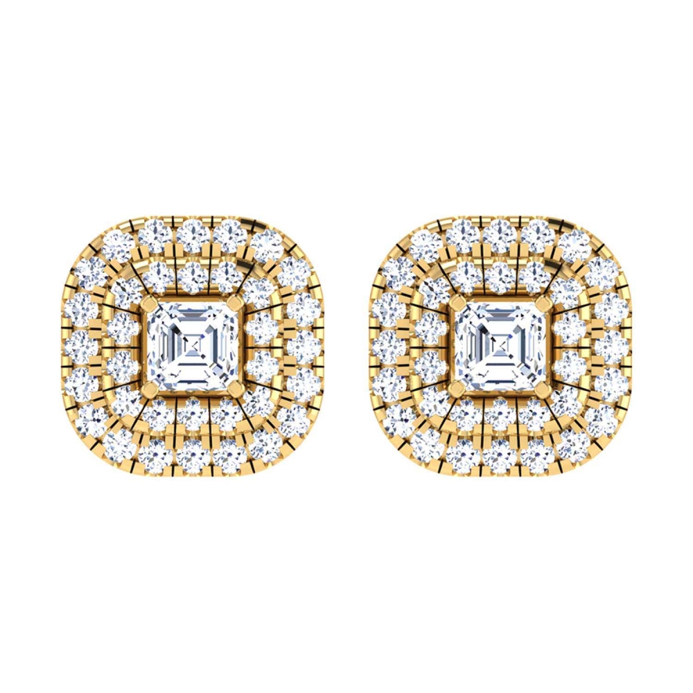 Qasam Gold Stud Earring
