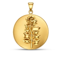 Khushi Yellow Rose  gold coin Pendant For Men and Women