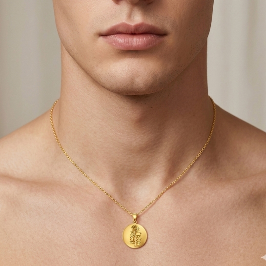 Yuvika Yellow Rose  gold coin Pendant For Men and Women
