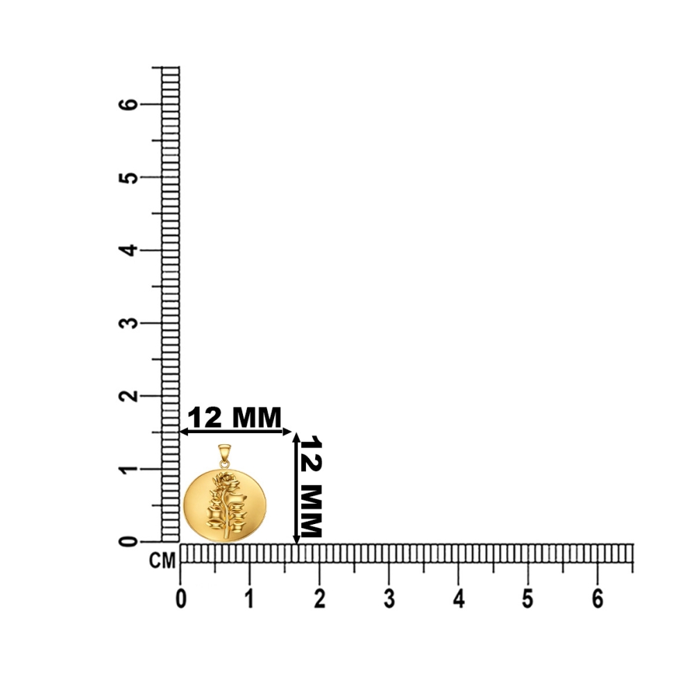 Aneet Yellow Rose gold coin Pendant For Men and Women