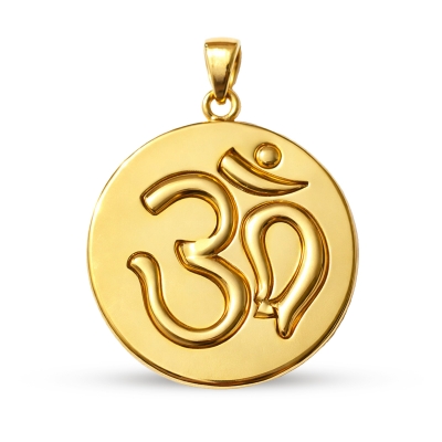 Pushpa Golden Om coin Pendant