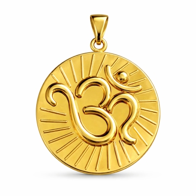 Golden Om Harmony Coin Pendant