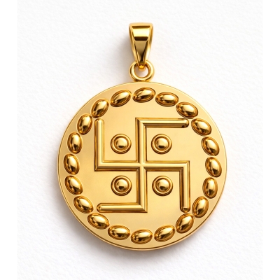 Traditional Swastik Coin Pendant